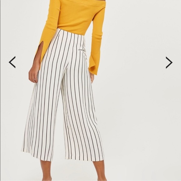 Topshop High Waist Wide Leg Crop Trousers. Size 6. - Picture 2 of 13